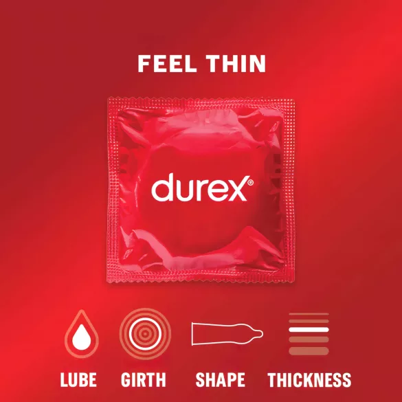 Durex - тънък презерватив - естествено усещане - 3 броя