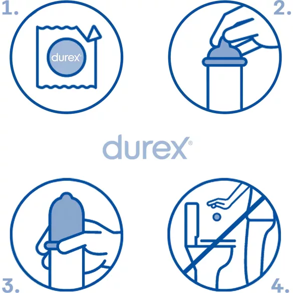 Durex - тънък презерватив - естествено усещане - 3 броя