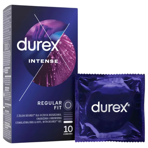 Durex Intense - презервативи с релеф и точки - 10 броя