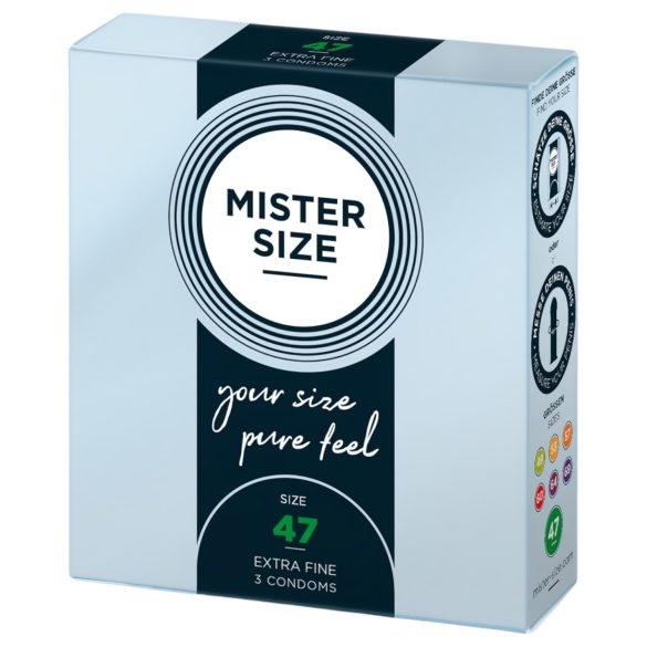 Mister Size тънък презерватив - 47mm (3 бр.)