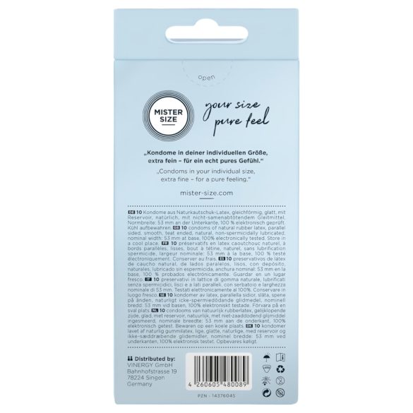 Mister Size - тънък презерватив - 53мм - 10 броя