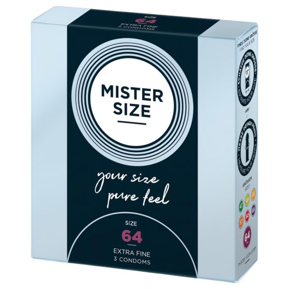 Mister Size тънки презервативи - 64mm (3 бр.)
