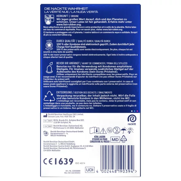 Durex Intense - оргазмични презервативи (22 бр.)