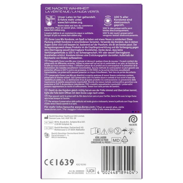 Durex Love Mix - презервативи микс - 18 броя