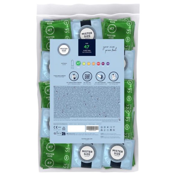Mister Size - тънък презерватив - 47 мм - 100 броя