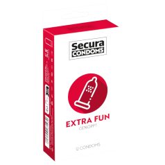   Secura Extra Fun - презервативи с релефни точки - 53мм - 12 броя