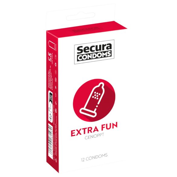 Secura Extra Fun - точкирани презервативи, 53 мм (12 бр.)