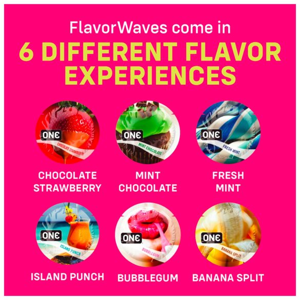 ONE Flavor Waves - ароматизирани презервативи - микс (12 бр.)