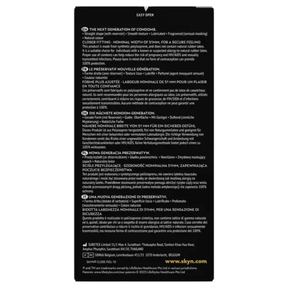 SKYN Close Feel - латекс-free, по-тесен презерватив (10 бр.)
