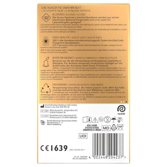 Durex Hautnah - латексов презерватив без латекс - 16 броя