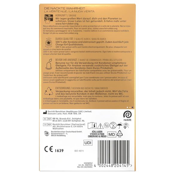 Durex Hautnah - тънки презервативи - екстра чувствителни - 10 броя