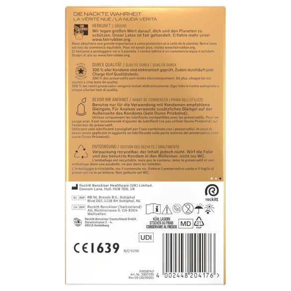 Durex Hautnah - презервативи с допълнителен лубрикант - 10 броя