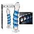 Icicles No. 5 - стъклено дилдо спирала - прозрачно синьо