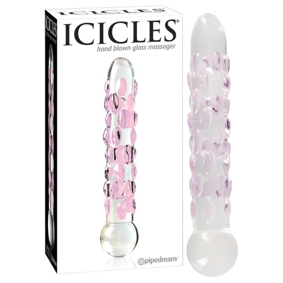 Пенис от стъкло No. 7 с перли - Icicles