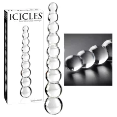   Icicles No. 2 - стъклено дилдо с възелчета - прозрачно