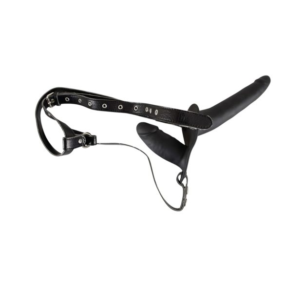 You2Toys - страп-он дилдо дуо - силикон - черен