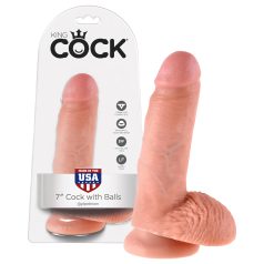   King Cock - дилдо с тестиси - 18 см - натурален