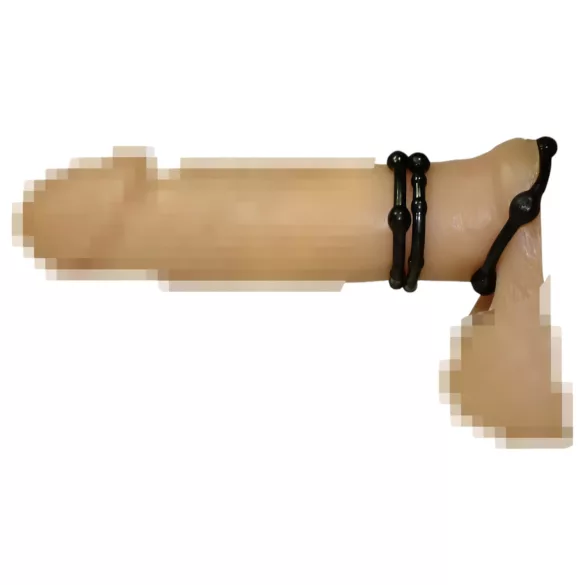 You2Toys - пенис пръстени сет - черен - 3 броя