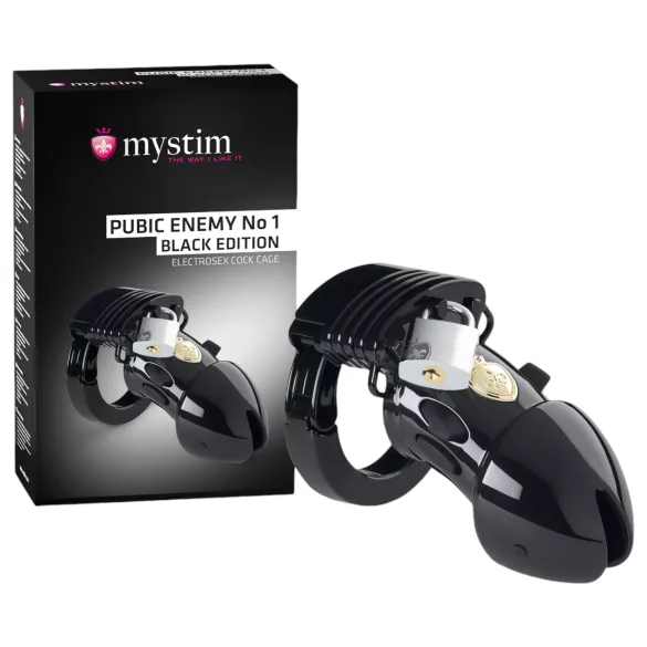 mystim Black Edition - електро клетка за пенис - Pubic Enemy No 1
