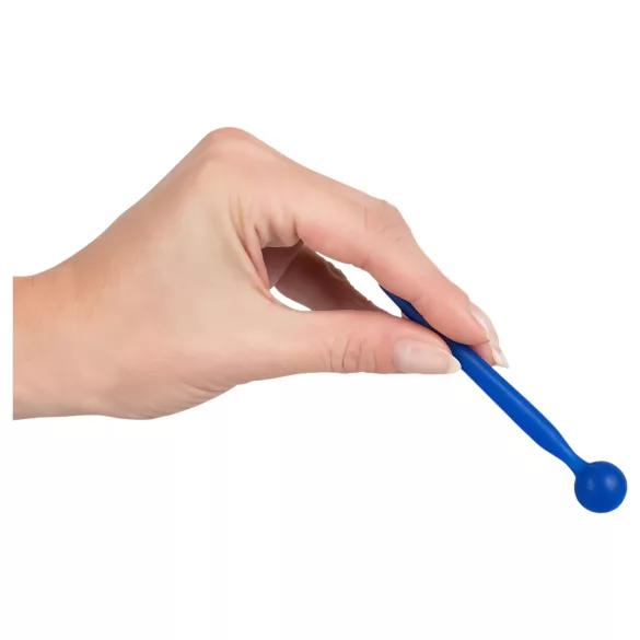 Dilator - пенис дилатор със стопер за сперма - силиконов, син, с топче
