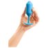 b-vibe Snug Plug 3 - Двоен анален плъг 180г - син