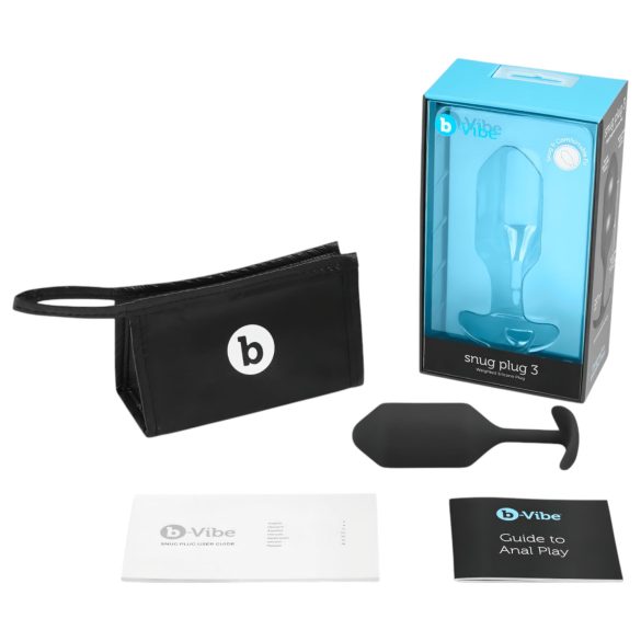 b-vibe - анален разширител с две топчета - 180g - черен