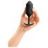 b-vibe Snug Plug 3 - двоен анален плъг (180g) - черен