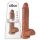 Кралски пенис King Cock с тестиси, голям 10" (25 см) - кафяв