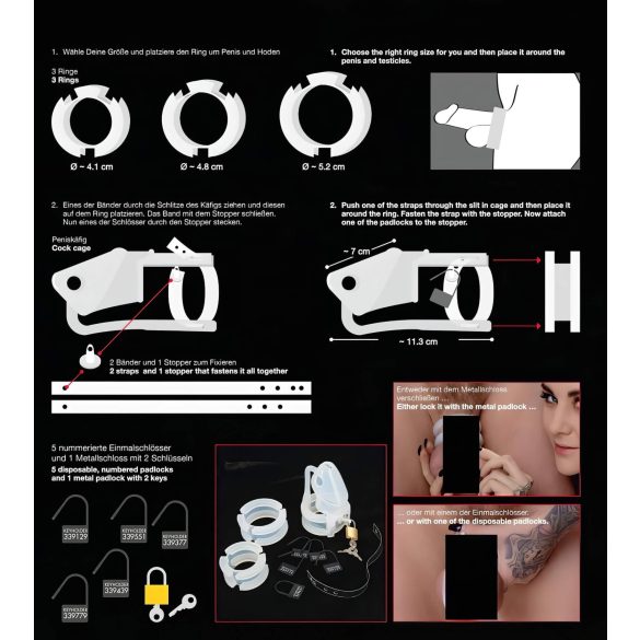 You2Toys - Силиконова пенис клетка (бяла)