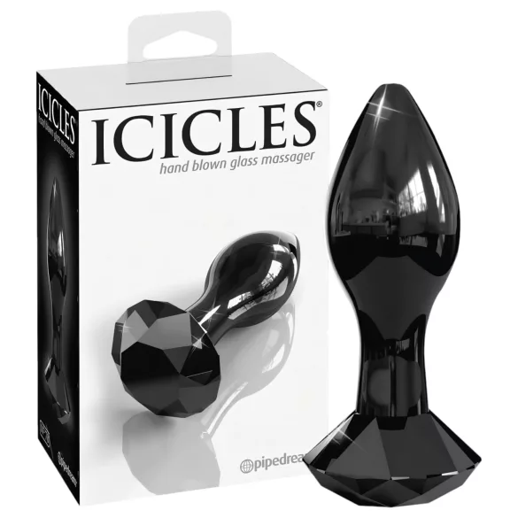 Icicles No. 78 - анален плъг конусовиден - стъкло - черен