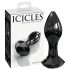 Icicles No. 78 - Черна стъклена анална приставка с конусовидна форма
