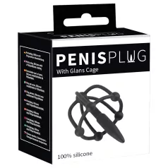   Penisplug - силиконова клетка за главичка с дилатор - черен