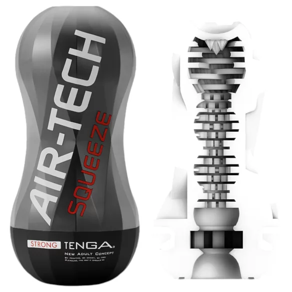 TENGA Air-Tech Squeeze Strong - мастурбатор с вакуум - черен