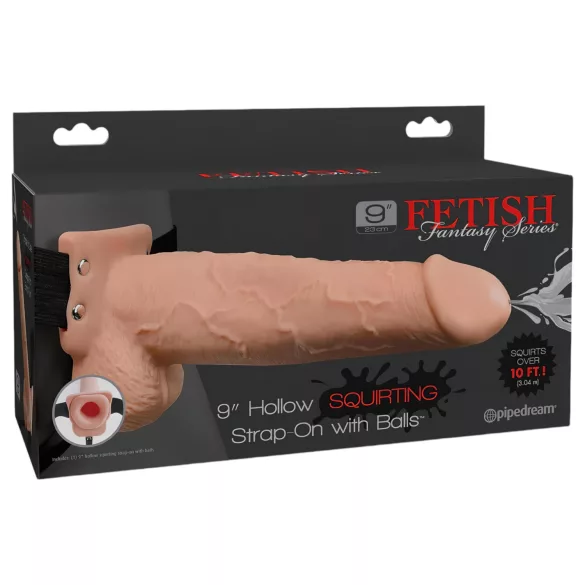 Fetish Strap-On 9 - страп-он с празнен дилдо с функция за еякулация - натурален