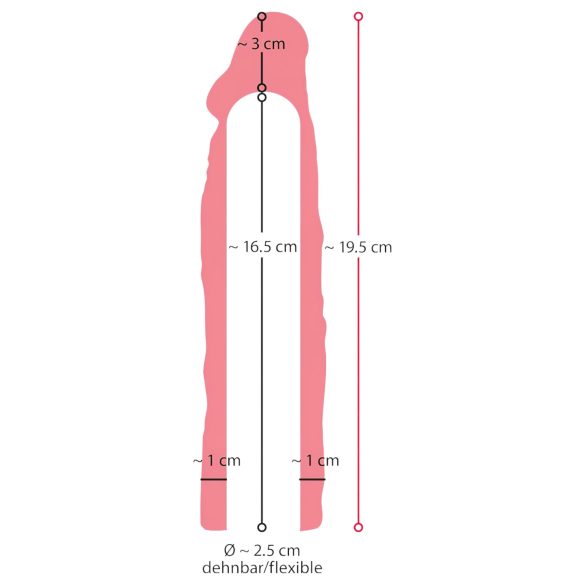 Nature Skin - пенис удължител и удебелител - 19,5 см
