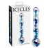 Icicles No. 08 - стъклено дилдо с два края - вълнообразно - прозрачно/синьо