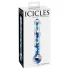 Icicles No. 08 - стъклено дилдо с два края - вълнообразно - прозрачно/синьо