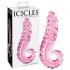 Icicles No. 24 - стъклено дилдо с релеф (розово)