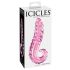 Icicles No. 24 - стъклено дилдо с релеф (розово)