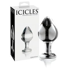   Icicles No. 25 - конусовиден стъклен анален плъг (прозрачен)