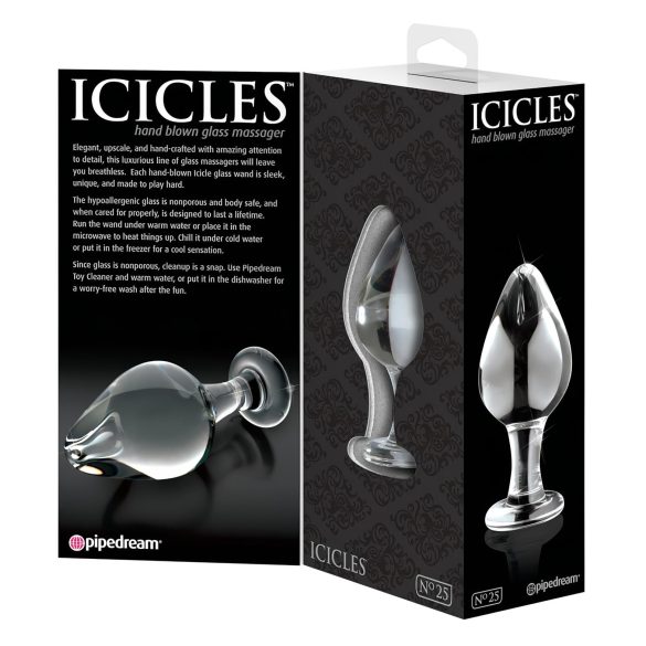 Icicles No. 25 - анален плъг стъклен конус прозрачен