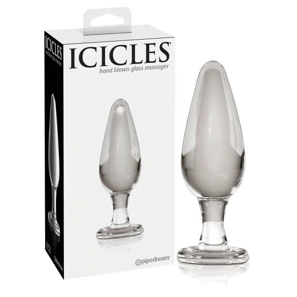 Icicles No. 26 - конусовиден стъклен анален плъг (прозрачен)