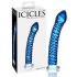 Icicles No. 29 - спираловидно стъклено дилдо за пенис (синьо)
