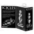 Icicles No. 47 - анален плъг с три мъниста - стъклен, прозрачен
