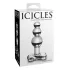 Icicles No. 47 - анален плъг с три мъниста - стъклен, прозрачен