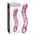 Icicles No. 55 - Двустранно стъклено дилдо за G-точка (розово)