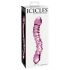 Icicles No. 55 - Двустранно стъклено дилдо за G-точка (розово)