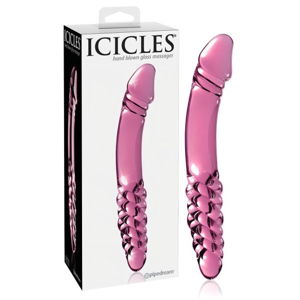 Icicles №57 - Стъклено дилдо с двоен край пенис (розово)