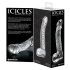 Icicles No. 61 - стъклено дилдо с тестиси и пенис форма (прозрачно)