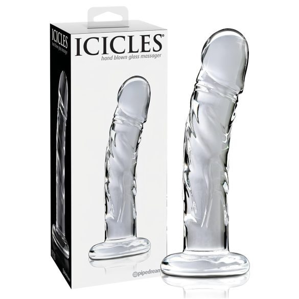 Icicles No. 62 - стъклено дилдо с пенис форма (прозрачно)